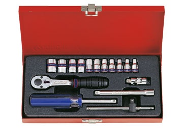 1/4" Bộ tuýp 16 chi tiết hệ mét Kingtony 2516MR 1/4" Bộ tuýp 16 chi tiết hệ mét Kingtony 2516MR